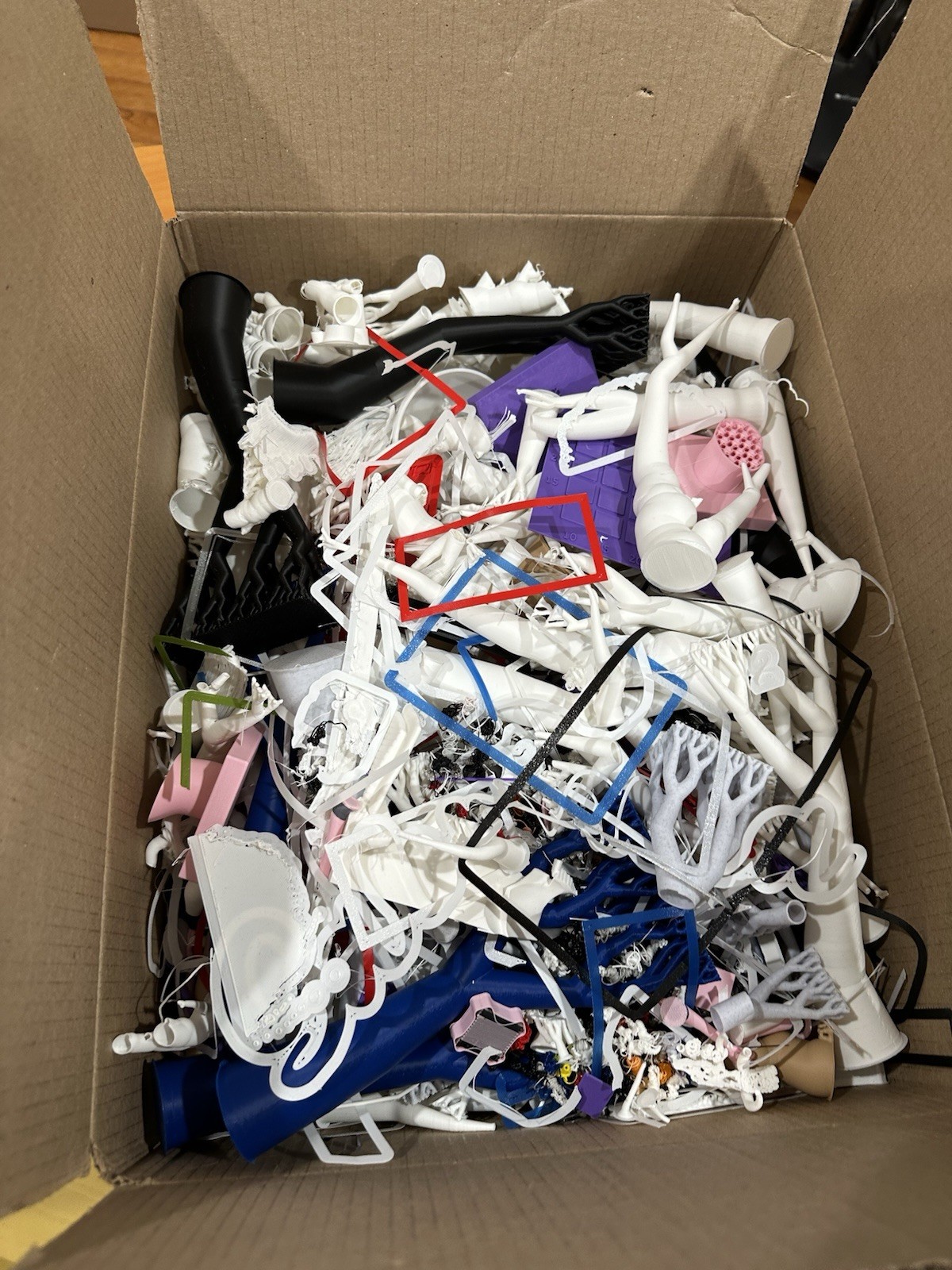 3D Printer PLA Filament Purge/Waste/Scraps/Poop Multicolor - Approx. 7LB 6OZ