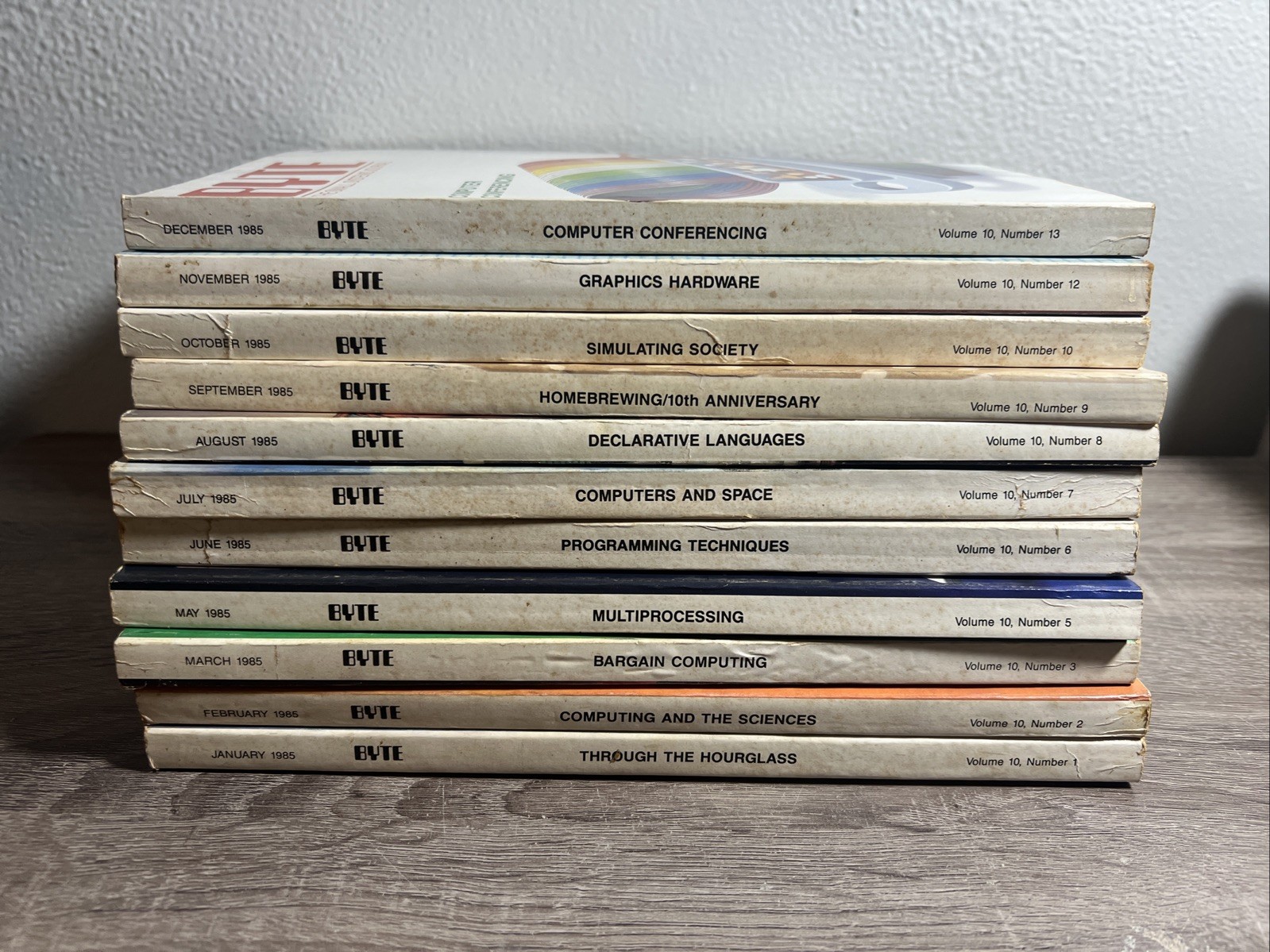 1985 Byte Magazine Lot 11 ISSUES (incomplete) Computing, Computers, Simulation