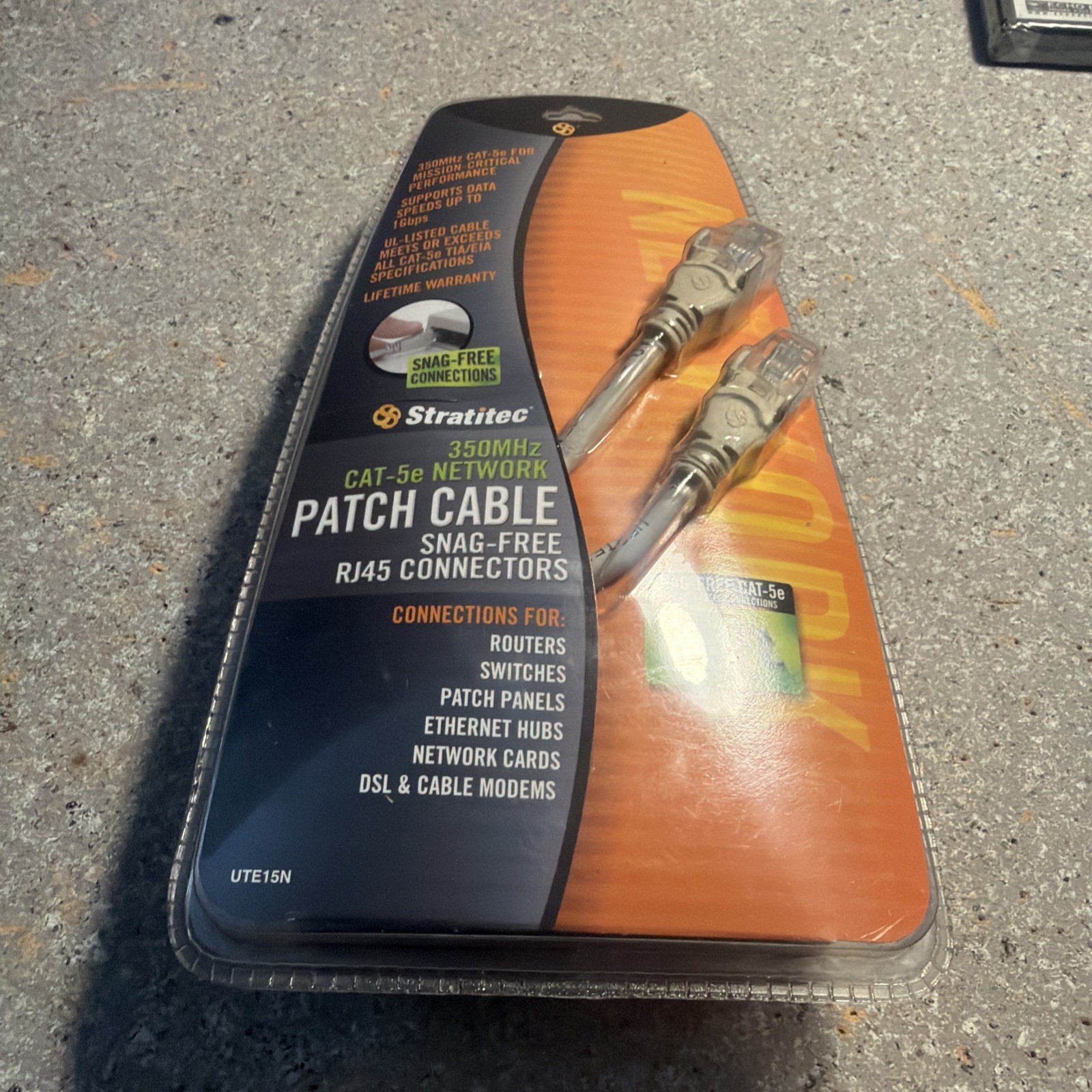 Cat5-e Patch Cable Rj45 Connectors 15 Ft