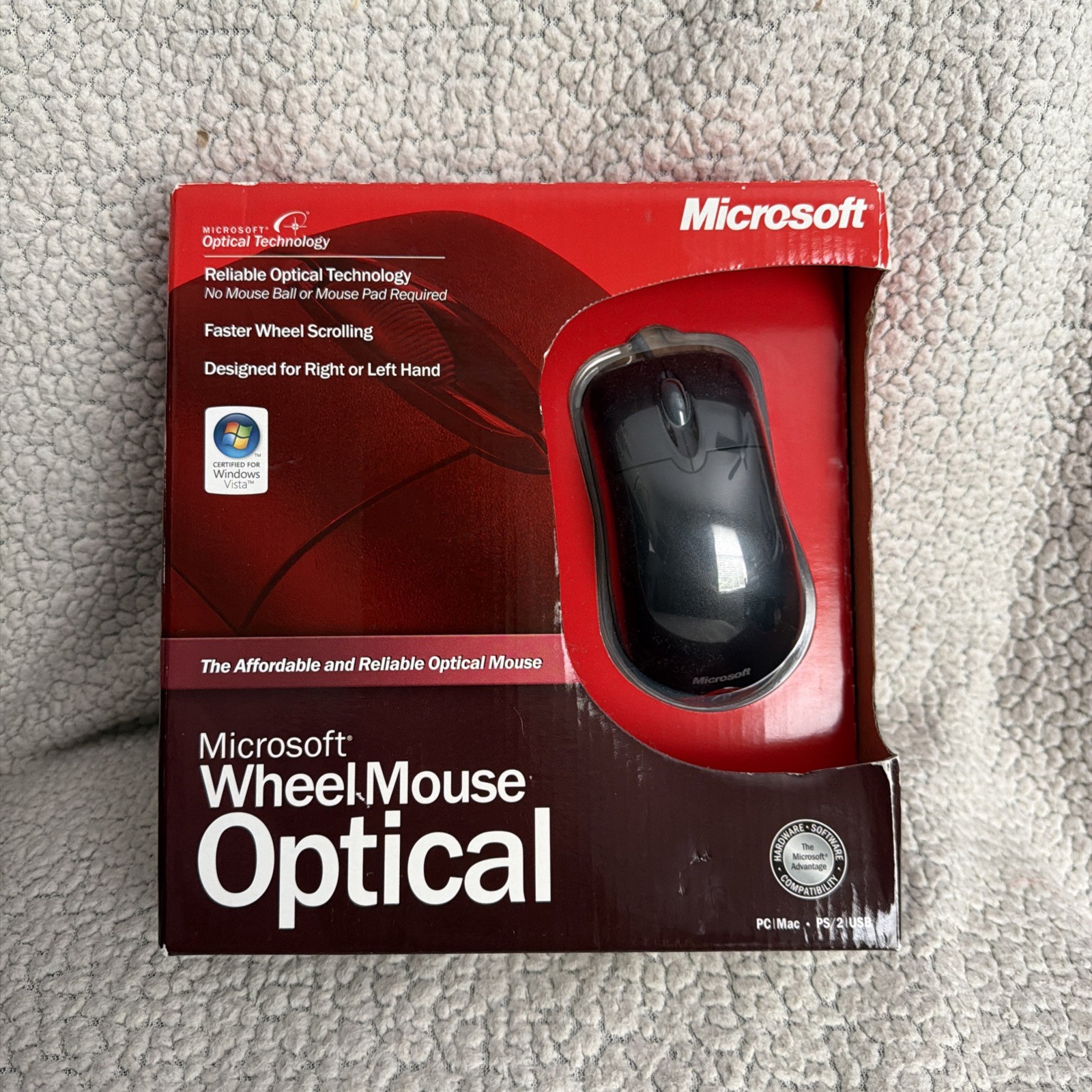 Microsoft Wheel Mouse Optical PC Mac USB PS2 Model X10-48807. Brand New Sealed