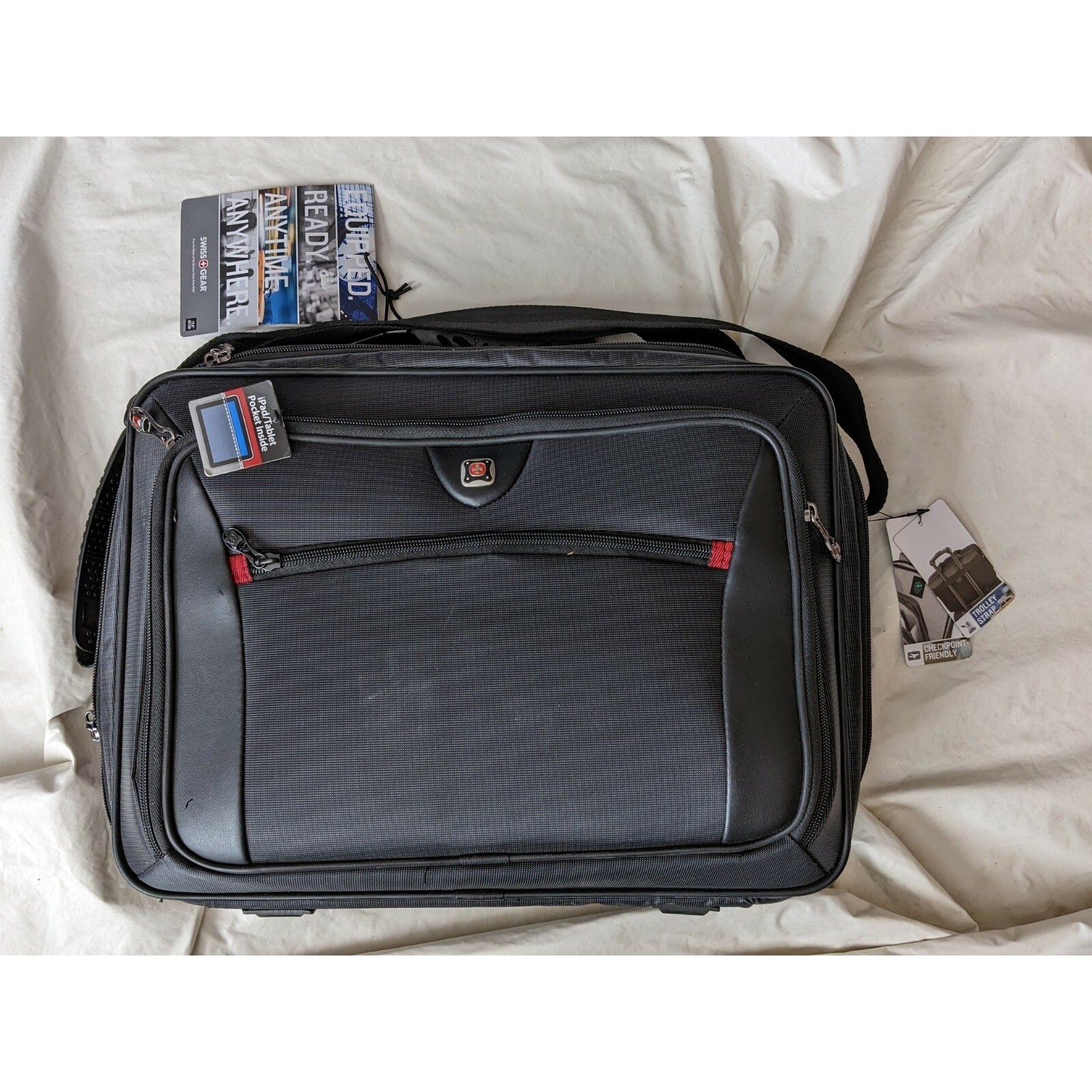 SwissGear Checkpoint Friendly 15.6 Laptop Briefcase Messenger Bag Black New