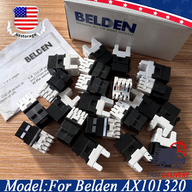24PCS Category 6 KeyConnect RJ45 Unshielde Jack Module Black For Belden AX101321