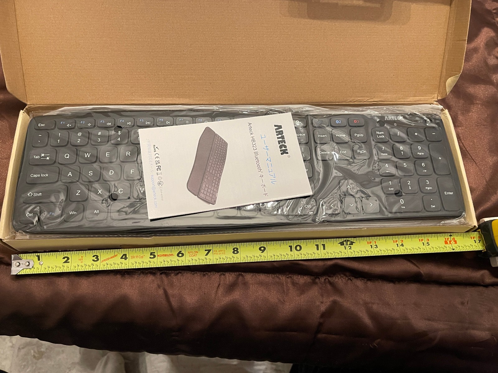 Arteck HB323 Universal Multi Device Bluetooth Keyboard with Palm Rest