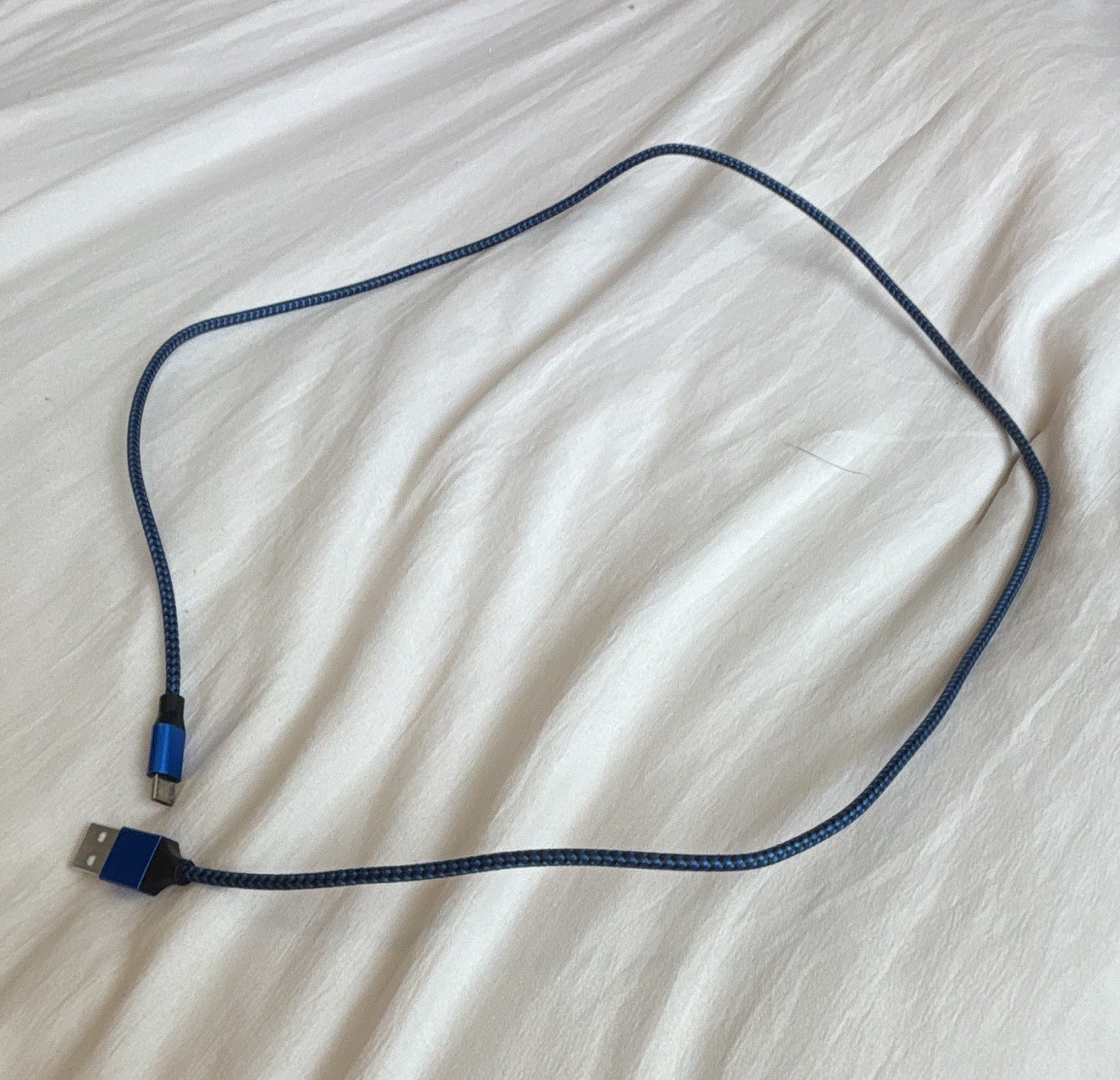 Blue Braided USB-A to Micro USB Cable Charging/Data 2-3 ft 1:1 Universal
