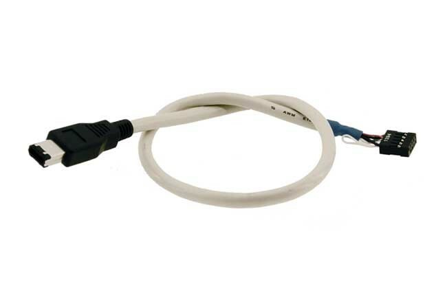 6-Pin Firewire Male Connector to Internal 9-Pin Board Header Cable