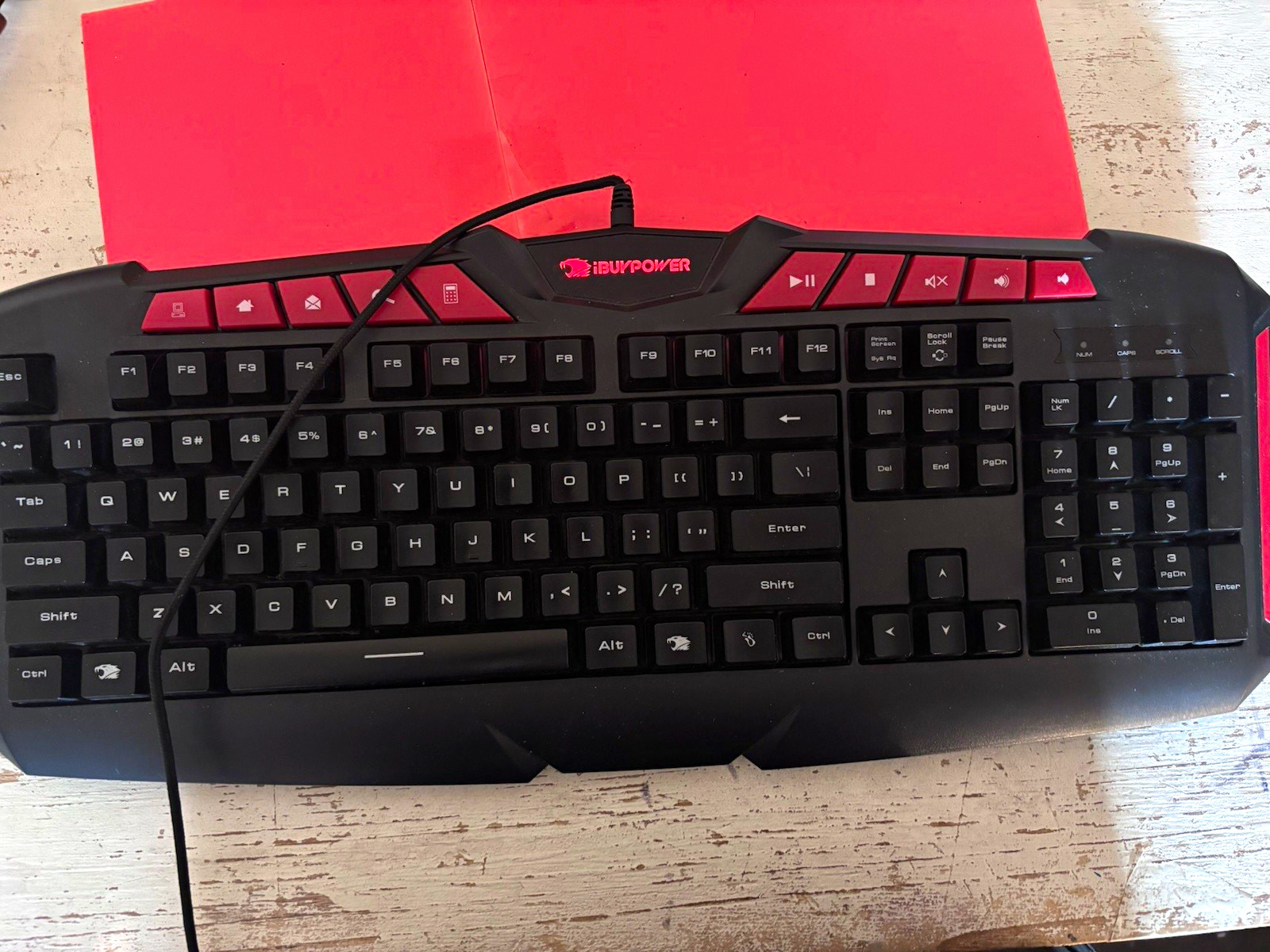 iBUYPOWER IBP-ARES M1-KB Wired USB Gaming Keyboard Black/Red QWERTY EN