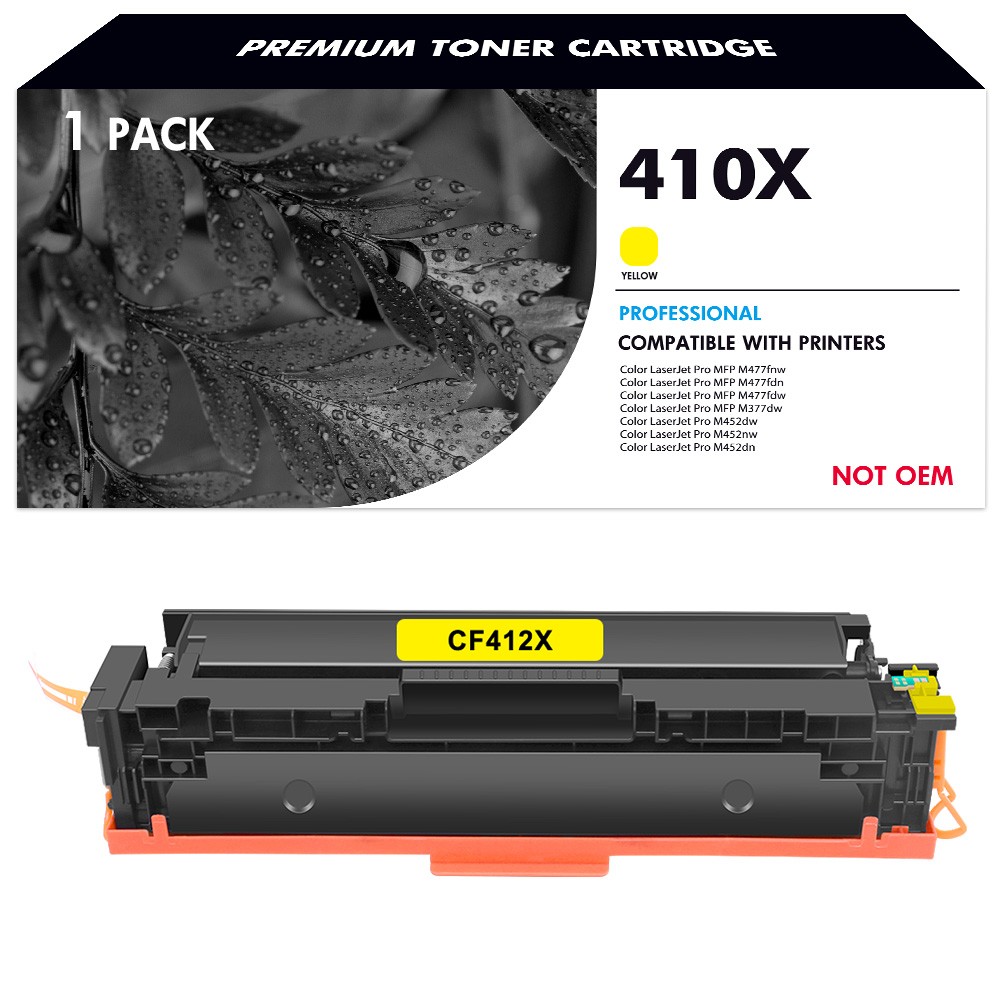 1PK CF412X Yellow Toner Compatible with HP 410X LaserJet Pro MFP M477fdn M477fdw