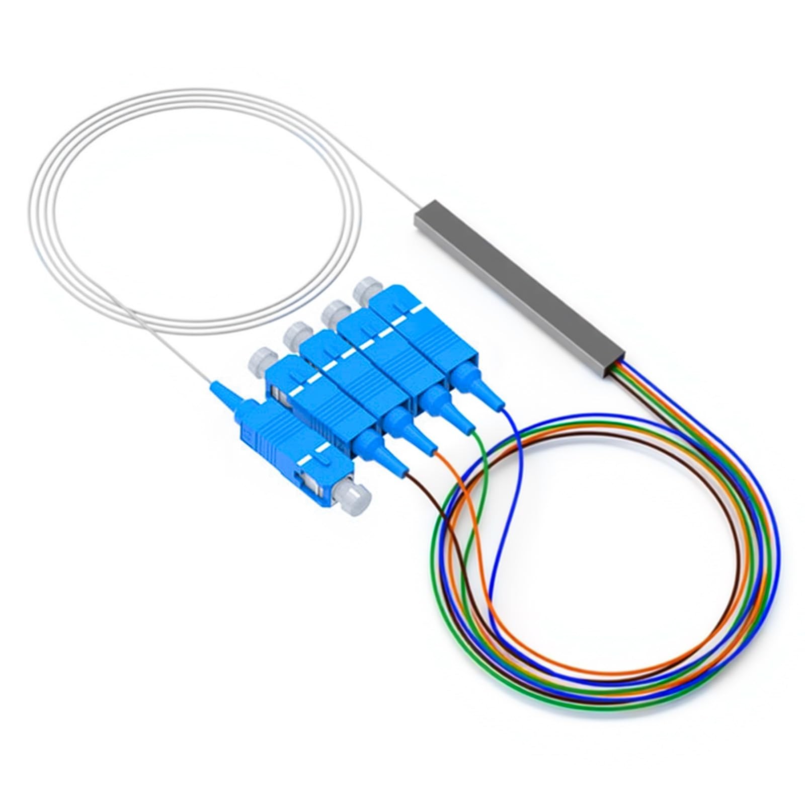 Fiber Optical Splitter SC/UPC 1x4 PLC Singlemode Telecom Grade 1M Network