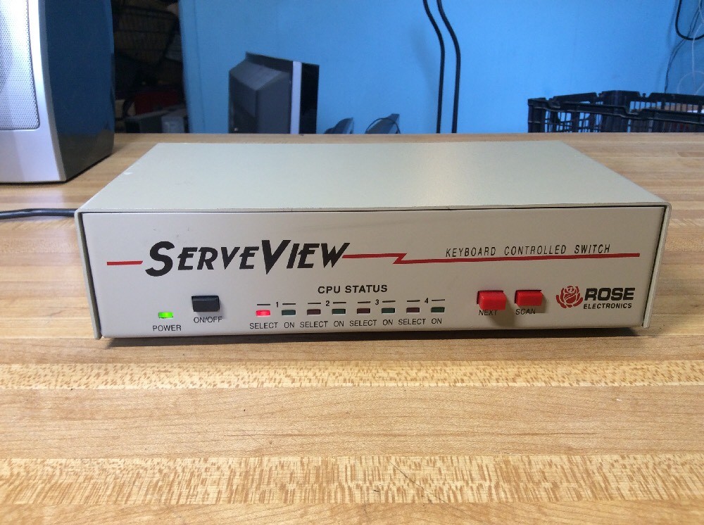 Serveview Rose Electronics Keyboard Controlled Switch 4-Port KVM SV-4U Tested