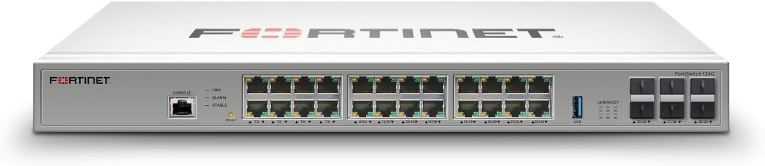 Fortinet FortiSwitch 124G 24 Port 2.5G Multi-Gig Switch 6x 10G SFP+ Layer 2 RJ45
