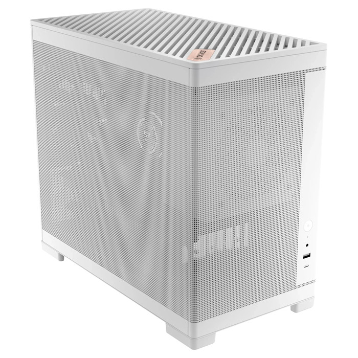 OKINOS Mini Art 4 - White, Mini Tower, Micro-ATX/ITX, Mesh Panels, USB-C 10Gb...