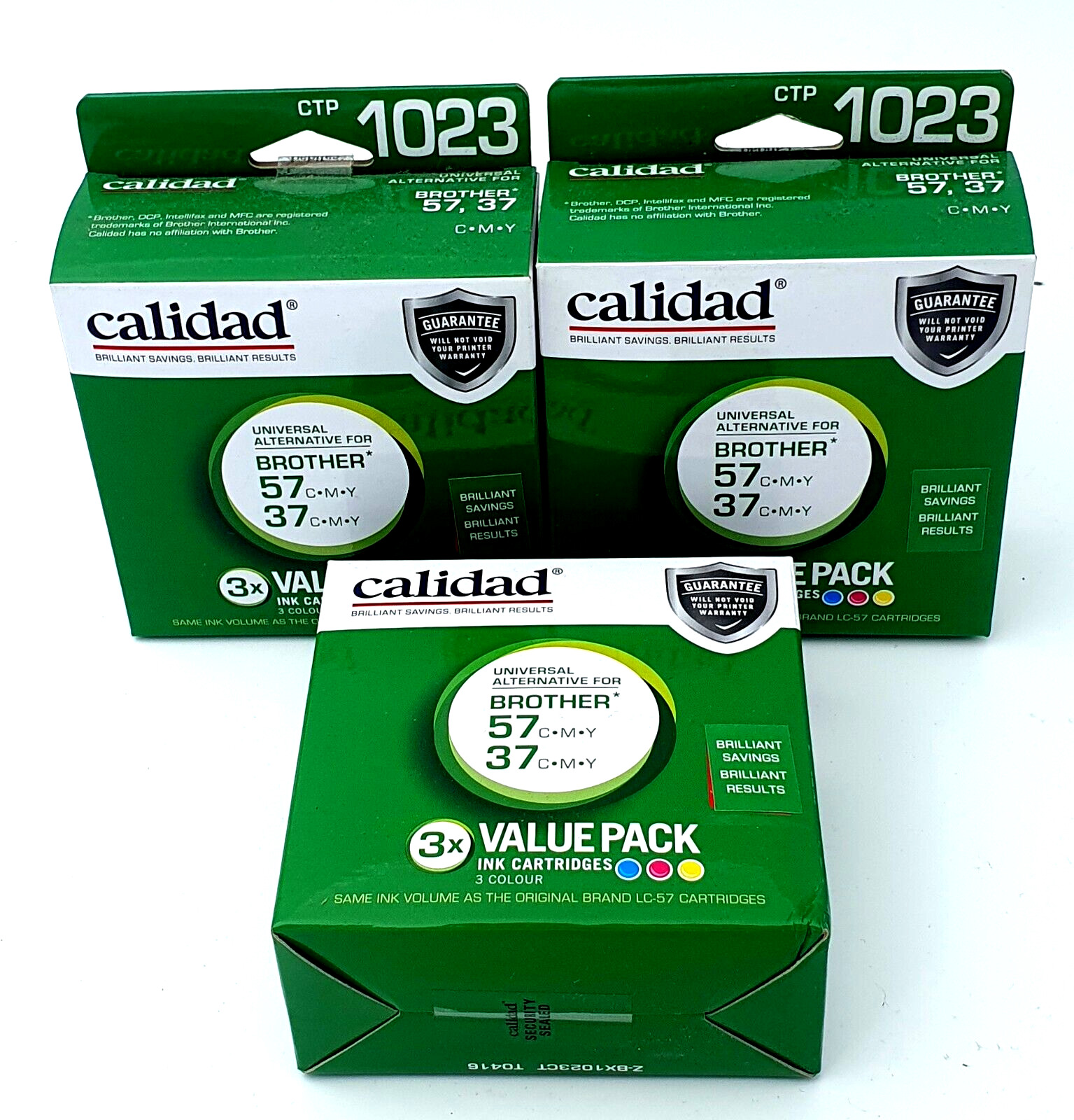 Calidad Brother LC-57 LC-37 Ink Cartridges x3  x3 V/Packs 1023-CTP Inkjet Colour