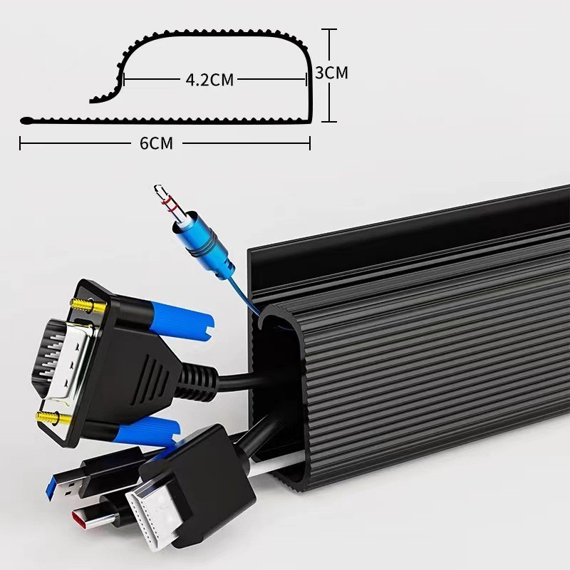 Under Desk Cable Management Tray PVC Wire Organizer Raceway Cord Holder 40cm