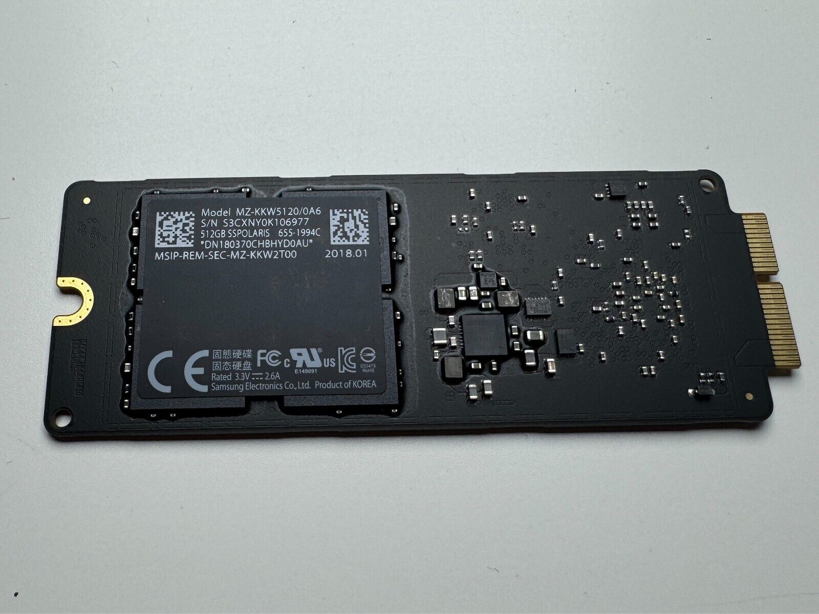Genuine Apple Samsung 512GB SSD MZ-KKW5120/0A6 SSPOLARIS  655-1994C