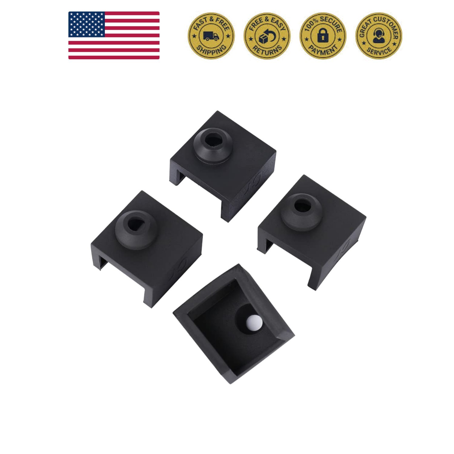 4PCS Official Printer Hotend Silicone Sock Heater Block Silicone Cover for En...