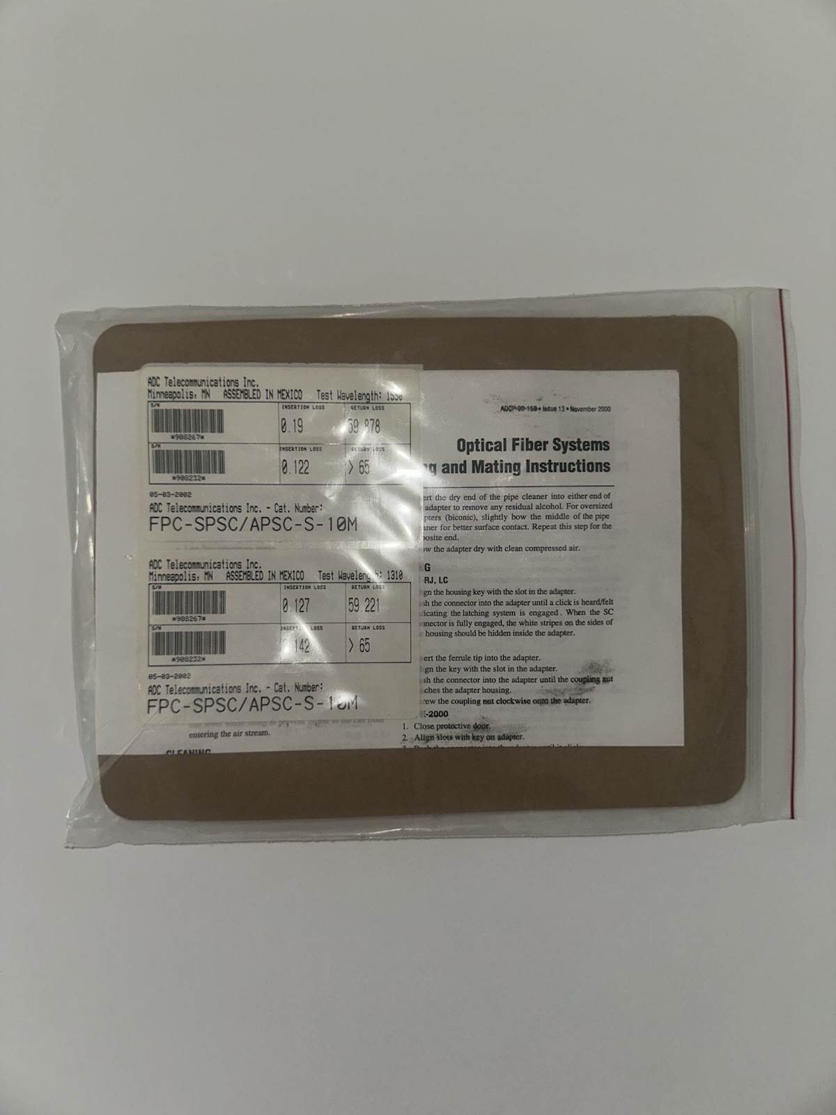 ADC FPC-SPSC/APSC-S-10M 10M SC/UPC-APC Single Mode Fiber Cable Lot of 9