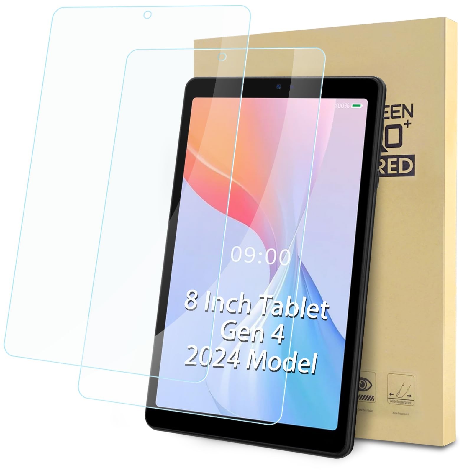 Suppeak 2-Pack Screen Protector Compatible with Onn 8" Gen4 Tablet (2024... 