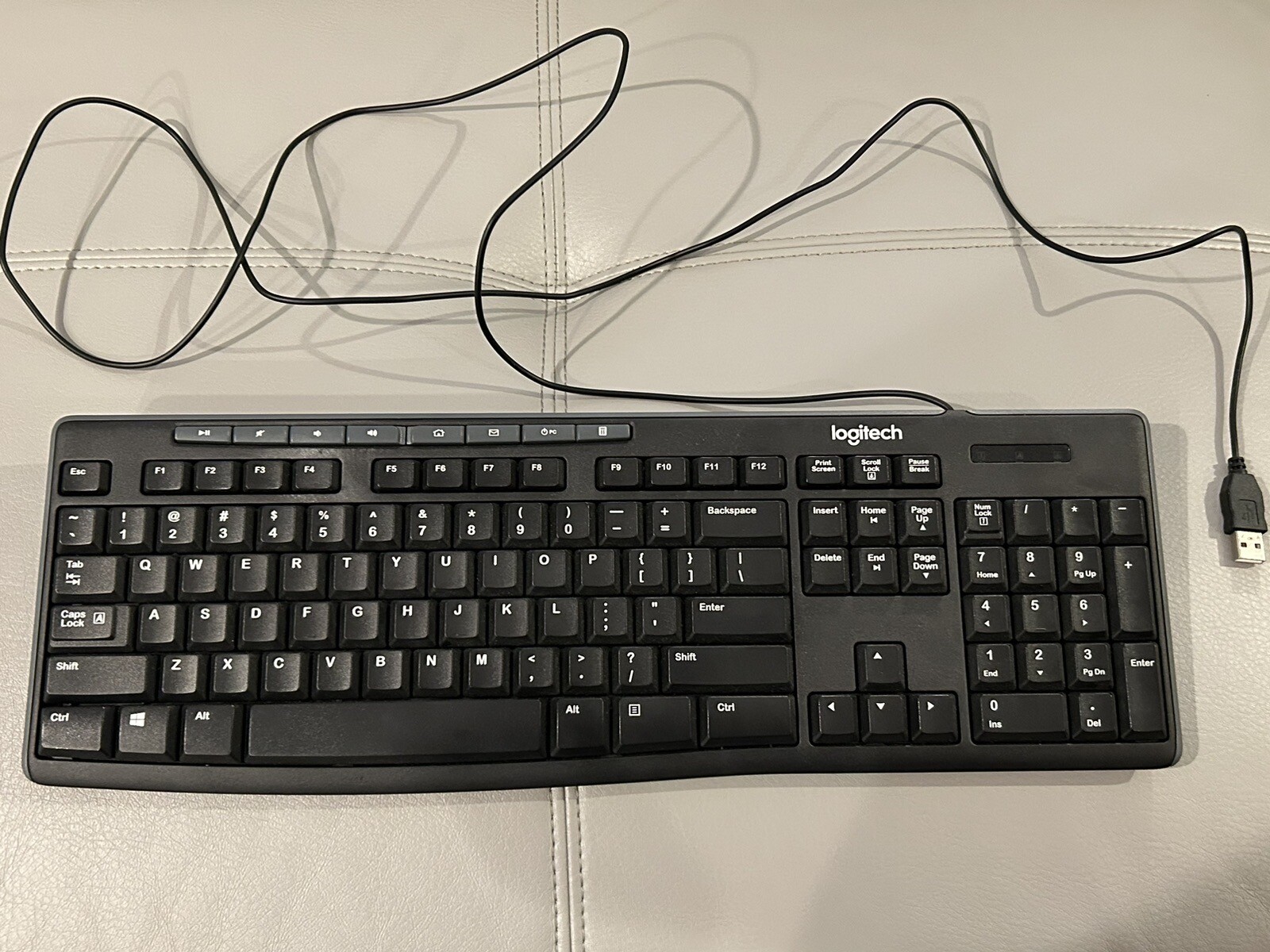 Logitech Media K200 Black USB Plug In Adjustable Ergonomic Keyboard