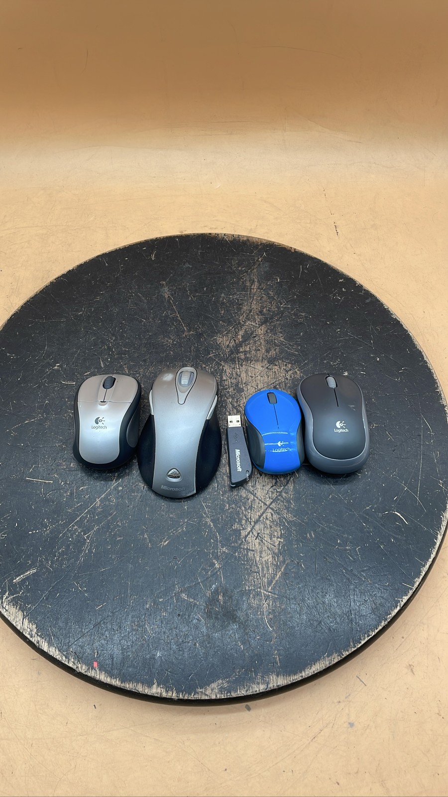 Logitech M305 M187 M185 Microsoft 1058 Wireless Mouse & 1051 Receiver Lot of 5