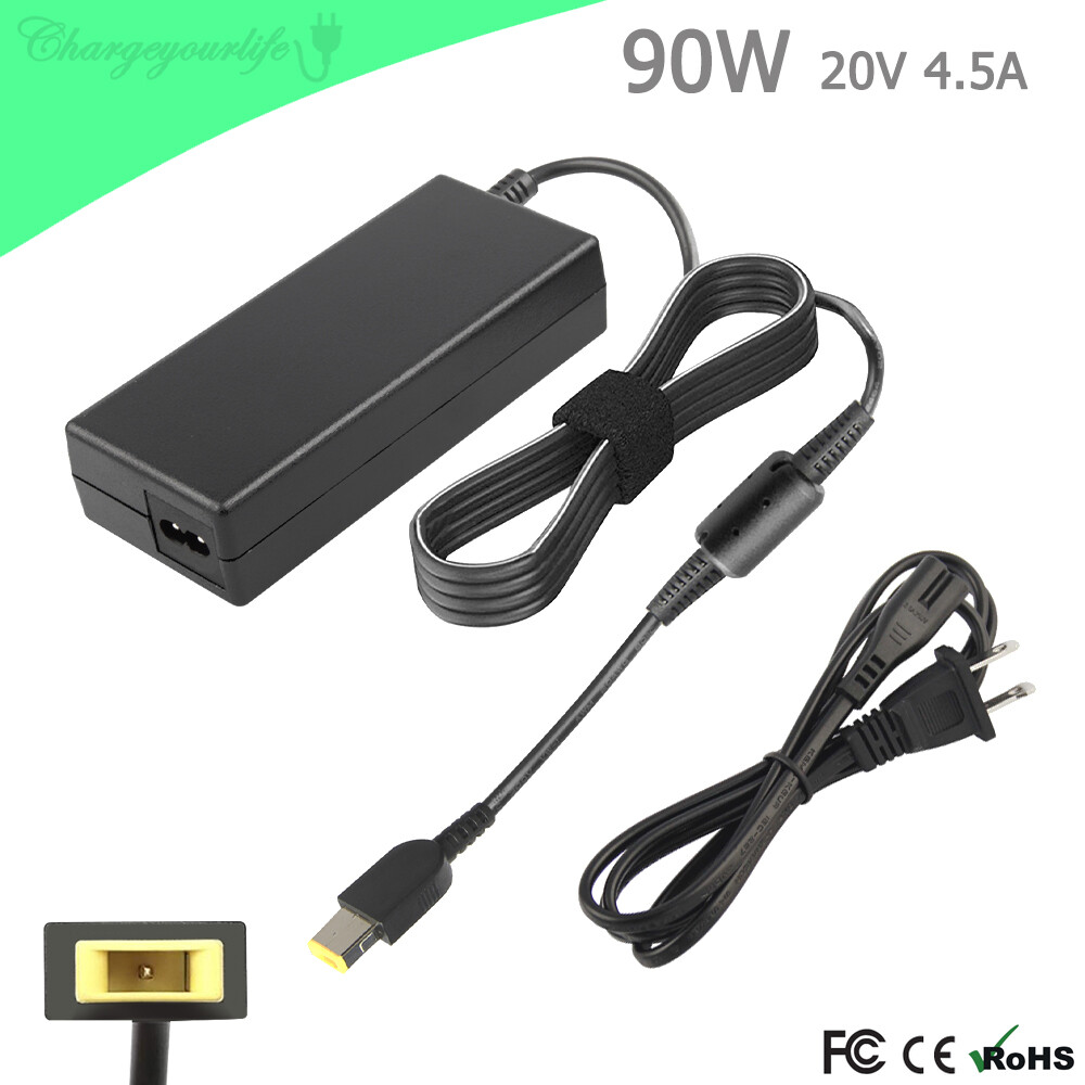90W 20V 4.5A AC Adapter For Lenovo Thinkpad Ieadpad Laptop Charger Square Tip