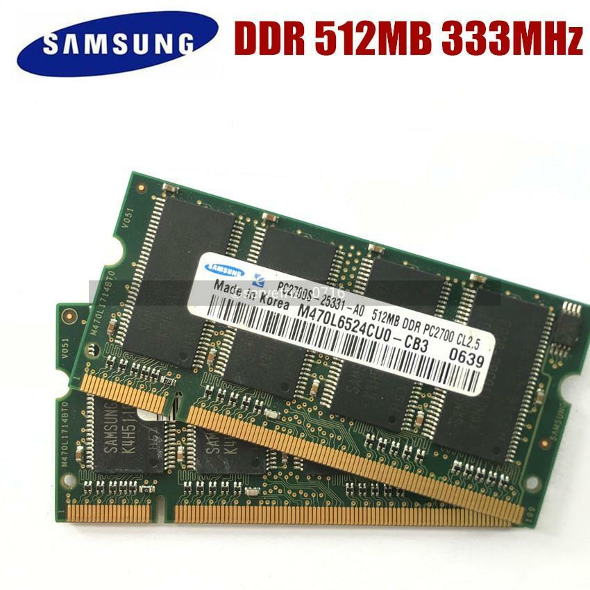 SAMSUNG 1GB 2X512MB PC2700S DDR 333MHZ LAPTOP MEMORY Fit for pc2100 266mhz