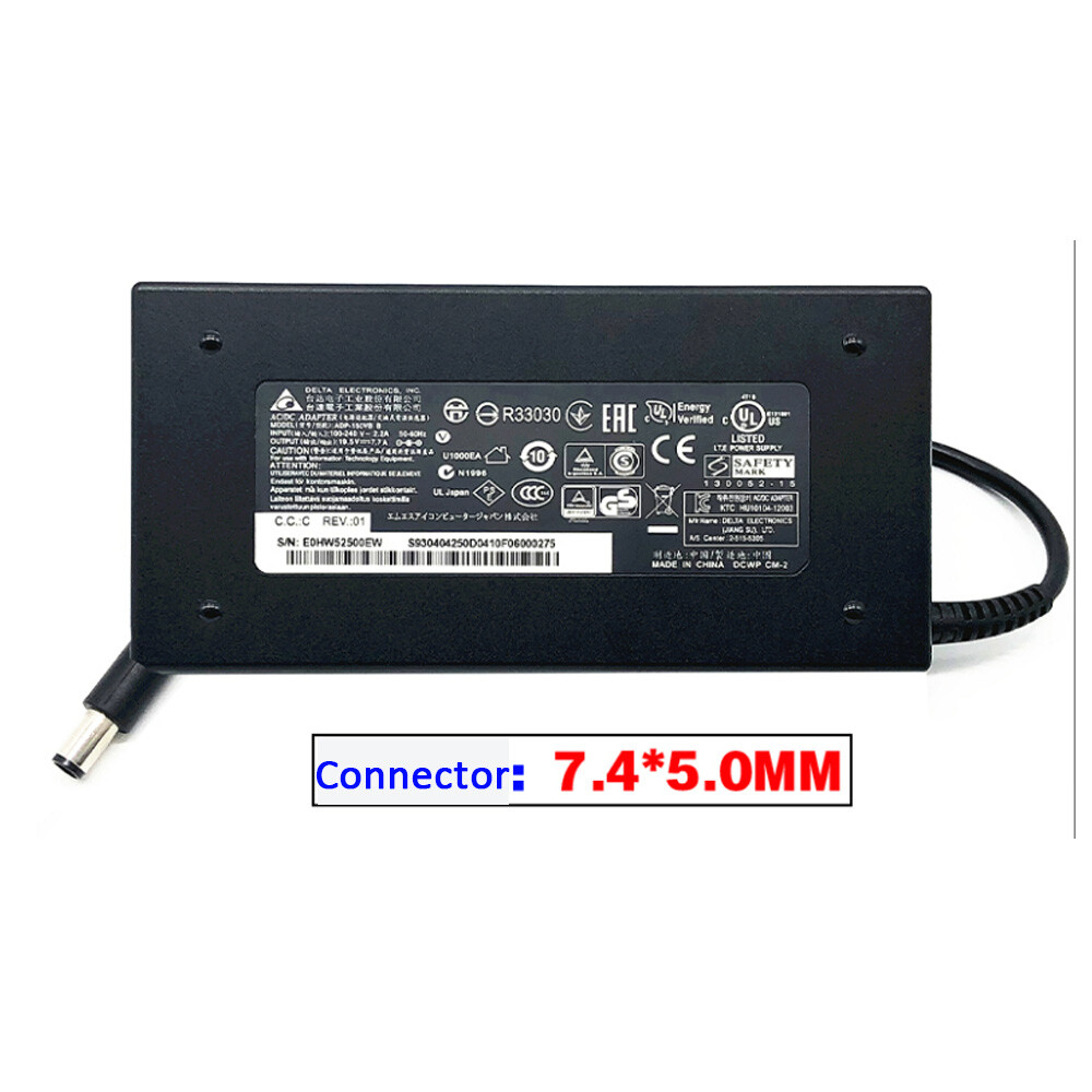 Genuine Delta 19.5V 7.7A 7.4mm ADP-150VB B 150W AC Charger MSI WE63 Laptop Cord