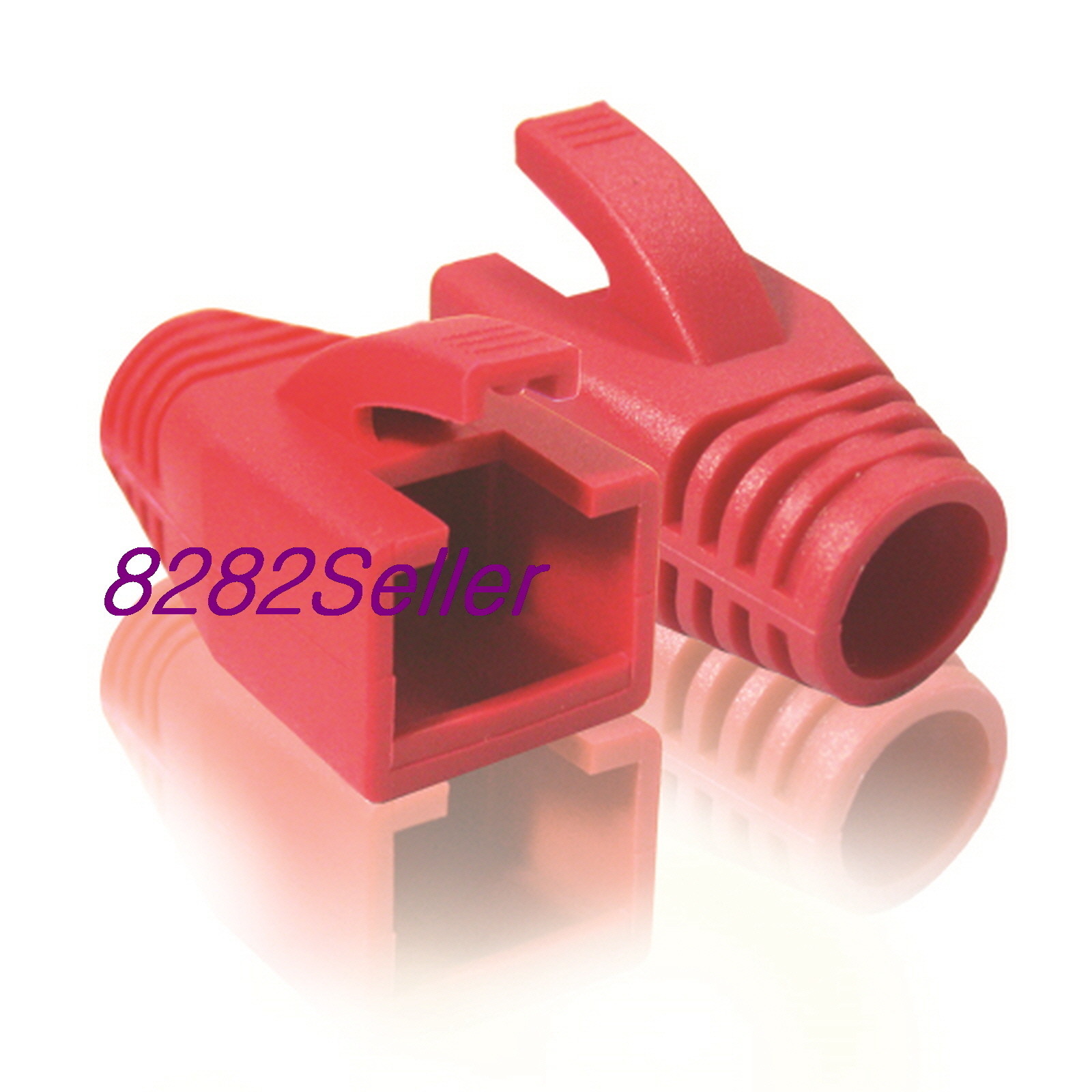 100pcs Red RJ45  Boots Cap CAT6A CAT7 Plug AWG23 Ethernet Network FTP,SSTP,STP