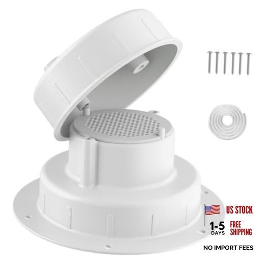 Aluminum RV Plumbing Vent Cap- Strong Protective Roof Sewer Cover with 1 White