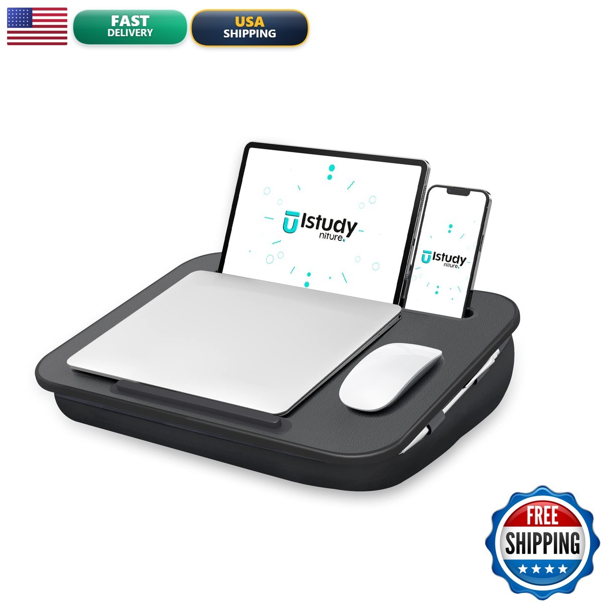 Istudyniture Lap Desk Portable Laptop Desk & Stand Fits Up 15.6 Inch Washable