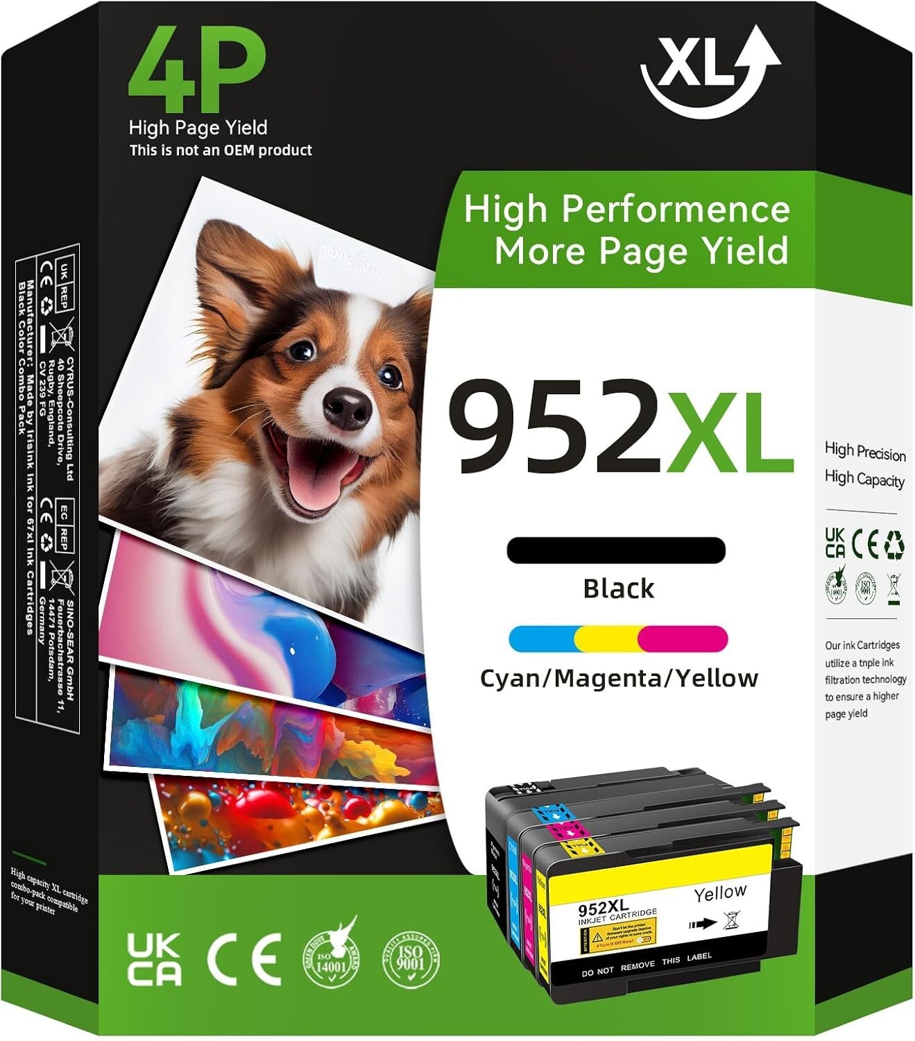4PK 952XL Ink Cartridges For HP OfficeJet Pro 7720 7740 8210 8216 8710 8715 8720