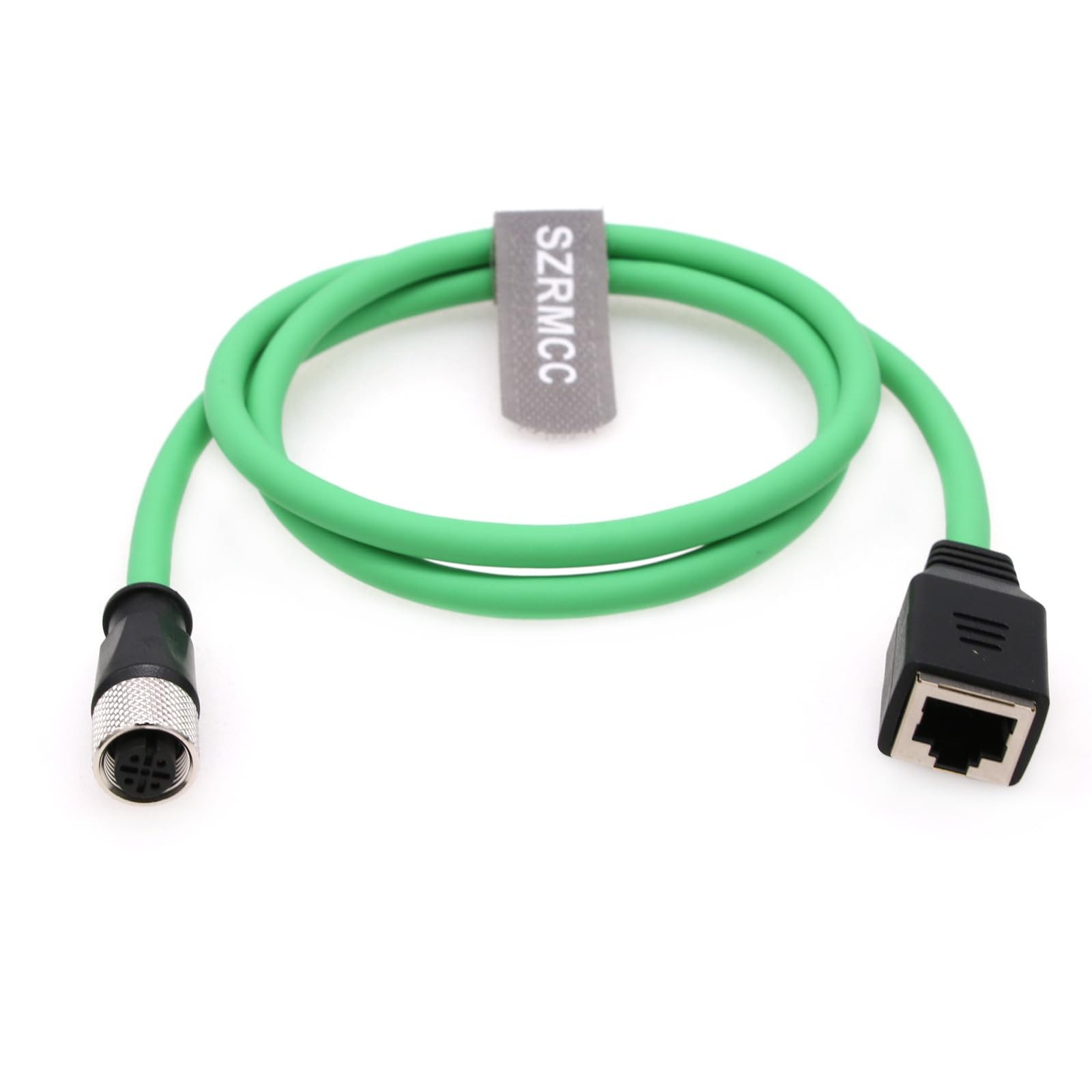 M12 D-Code 4 Pin Male to RJ45 Female Connector EtherCAT Cable High Flex Cat6 ...