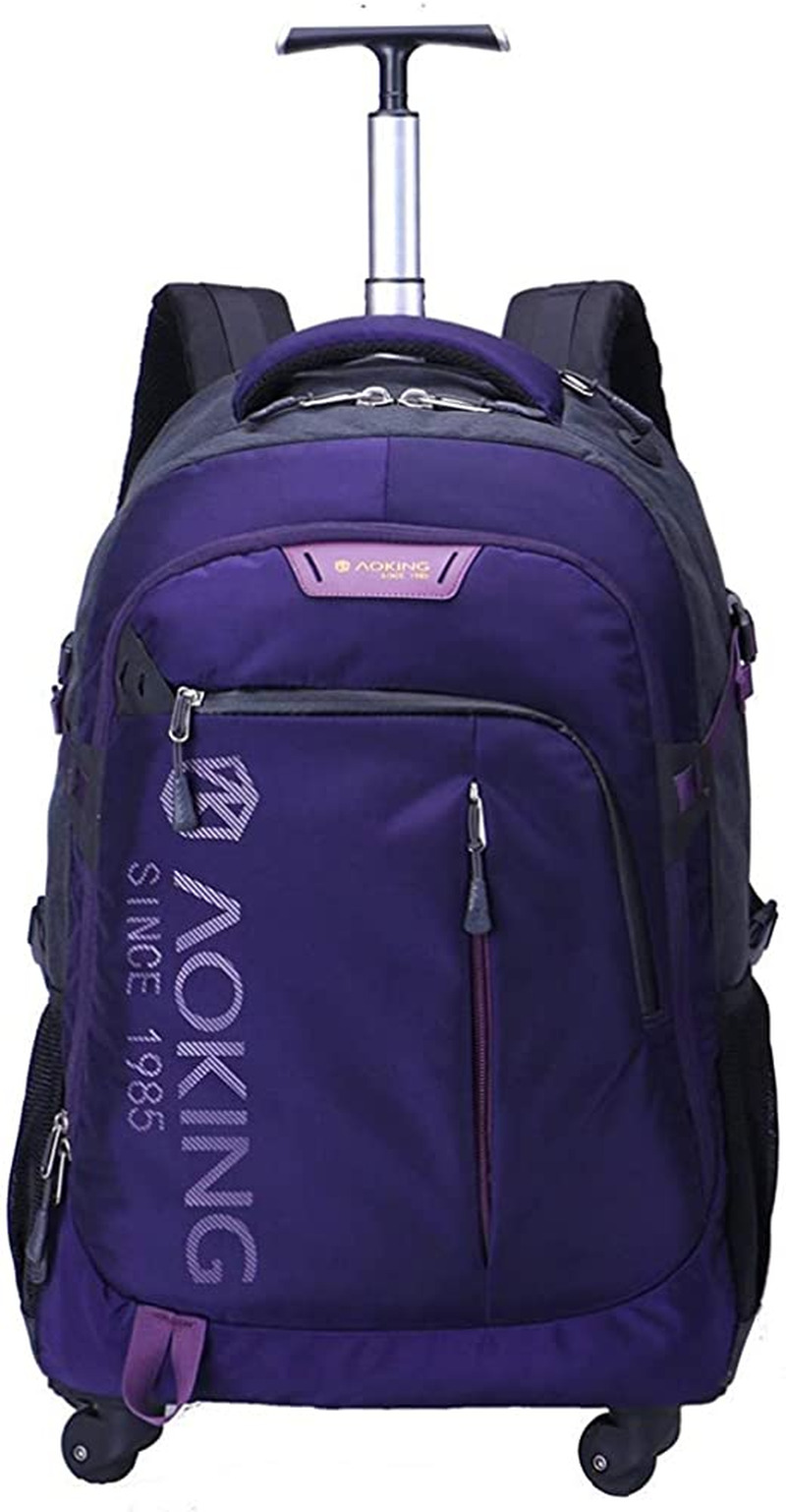 AOKING 20/22″Water Resistant Rolling Wheeled Backpack Laptop 22 Inch, Purple