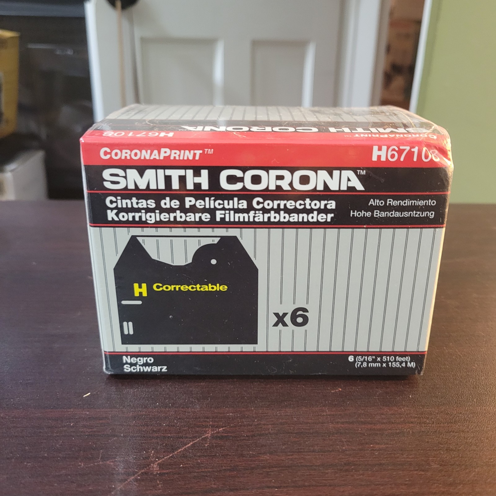 Smith Corona High Yield Correctable Film Ribbons H Series H67108 Box of 6 New
