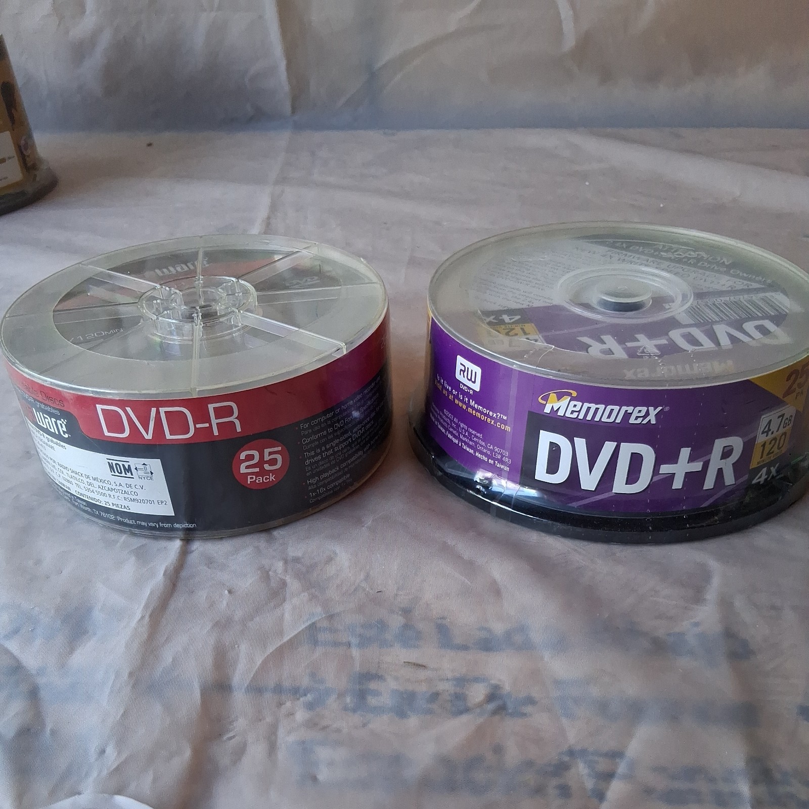 Lot Of 2 25 packs DVD+R Recordable Blank Disc  Memorex 4x Gigaware 4.7GB
