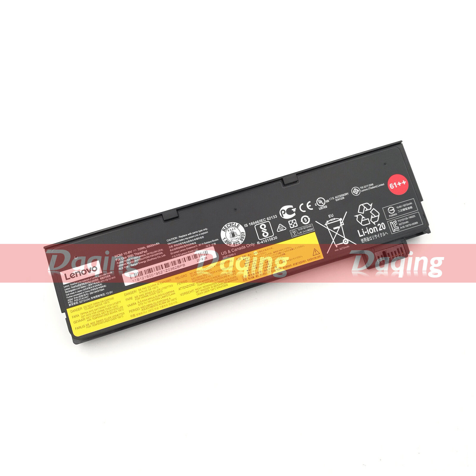 72Wh Original Battery for Lenovo ThinkPad T470 T570 T480 01AV423 01AV424 61++