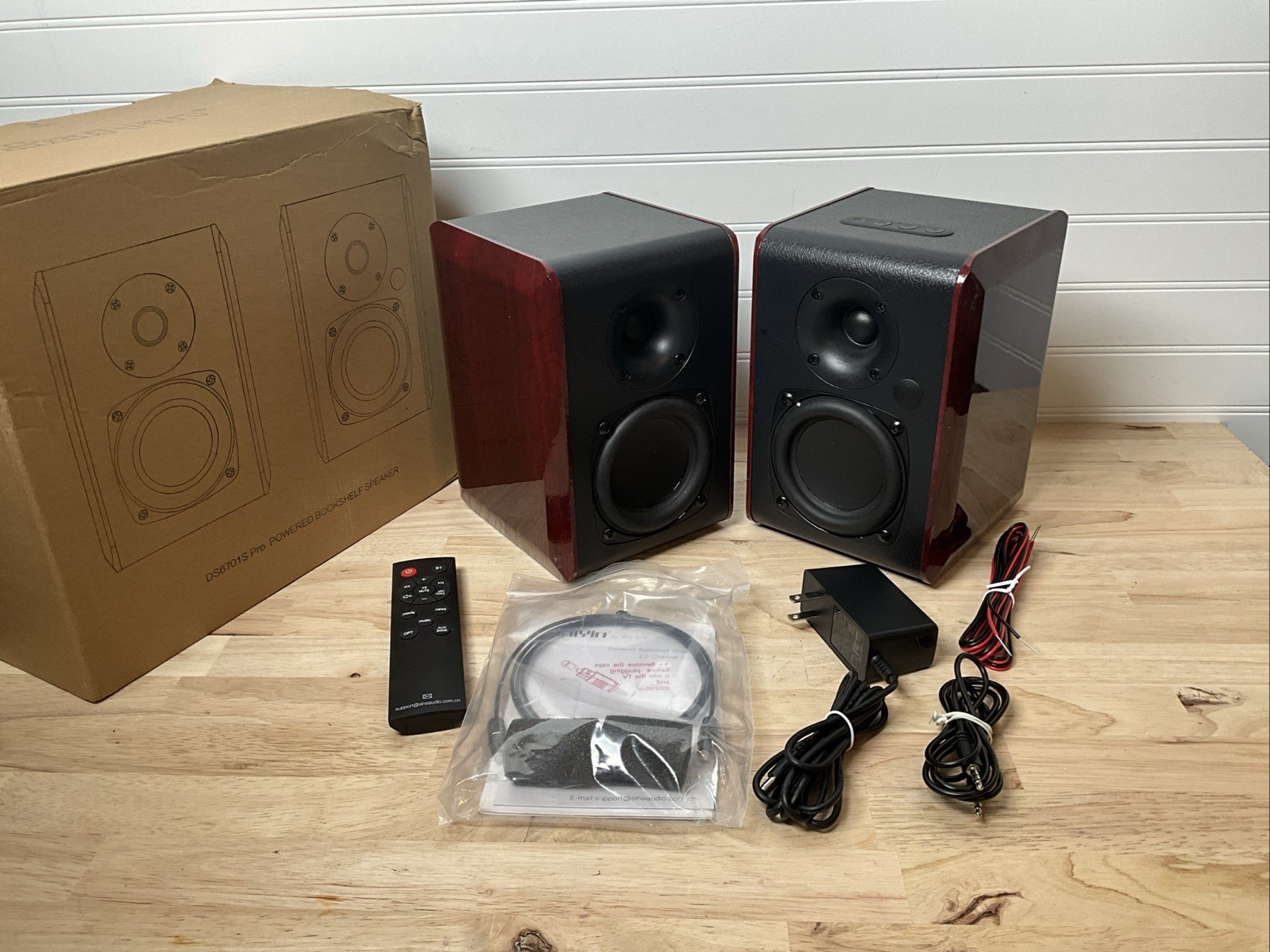 Saiyin Bluetooth Bookshelf Speakers - Active Powered Speakers for TV & PC