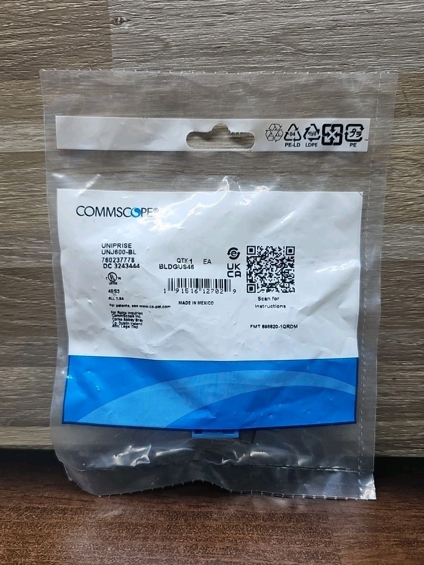 Commscope UNJ600-BL Uniprise Cat6 M-Series Modular Jack, Blue