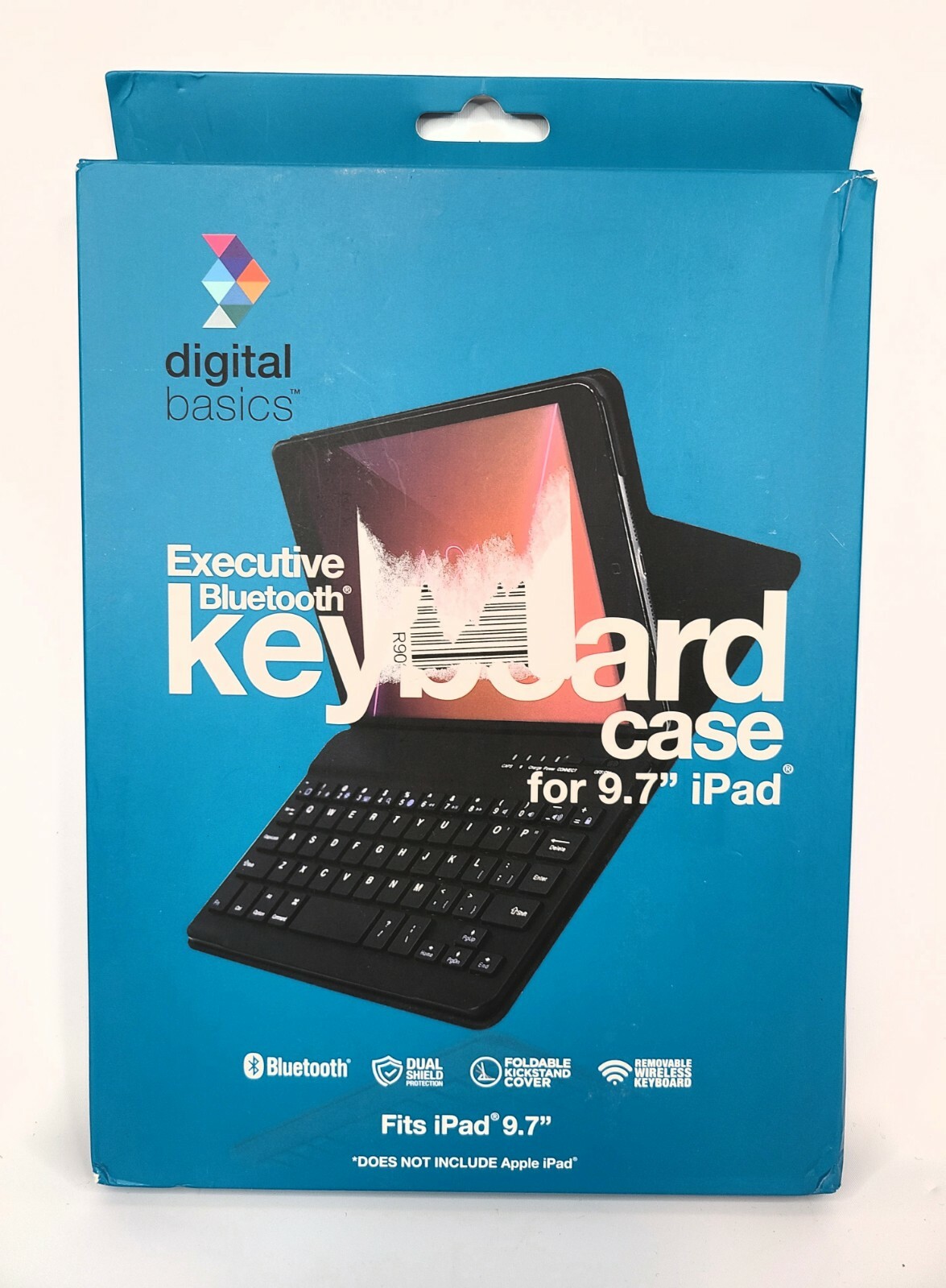 Executive Bluetooth Keyboard for iPad 9.7", Navy Blue, Foldable Kickstand Cover