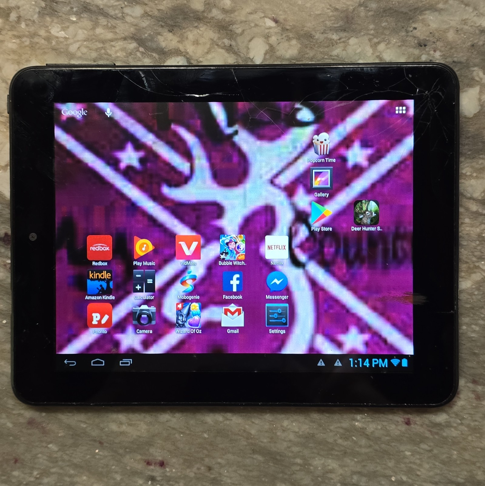 Nextbook Tablet Model no. NX008HD8G cracked screen Works