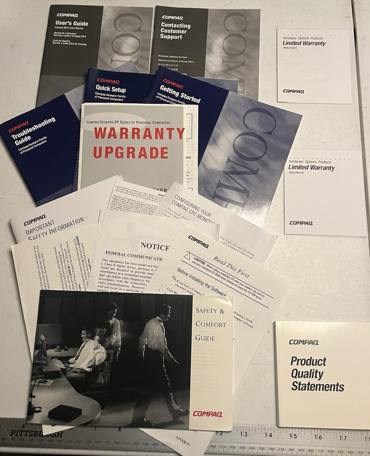 NOS Compaq Deskpro EP & S910 Monitor Case Candy Manuals Warranty Setup Guide Lot