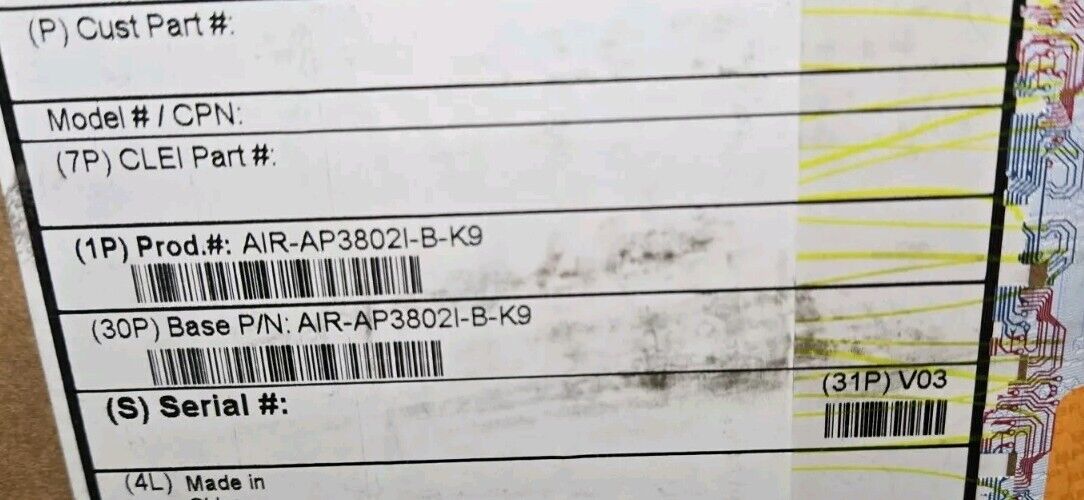 Box of 4 NEW Cisco AIR-AP3802-B-K9 Aironet Wireless Access Points
