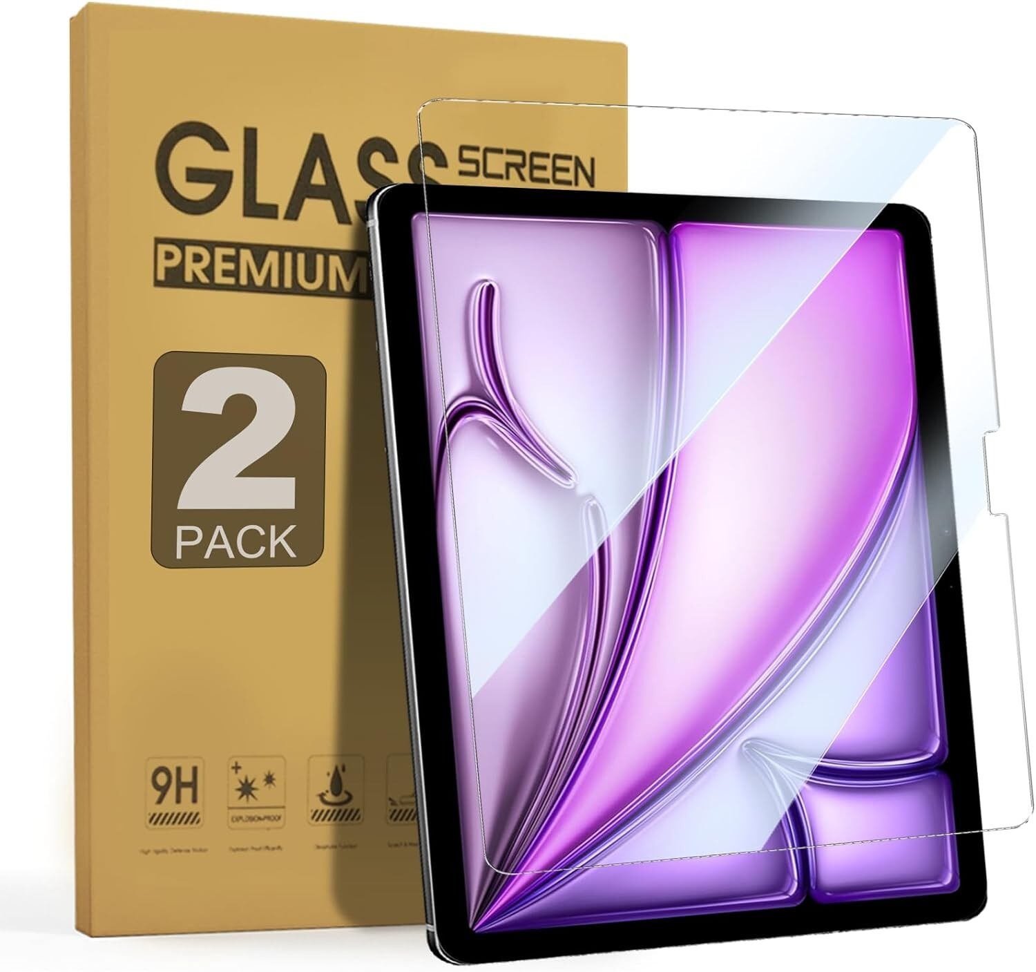 (2 Pack) Premium Tempered Glass Screen Protector For iPad Air 13" inch 2025/2024