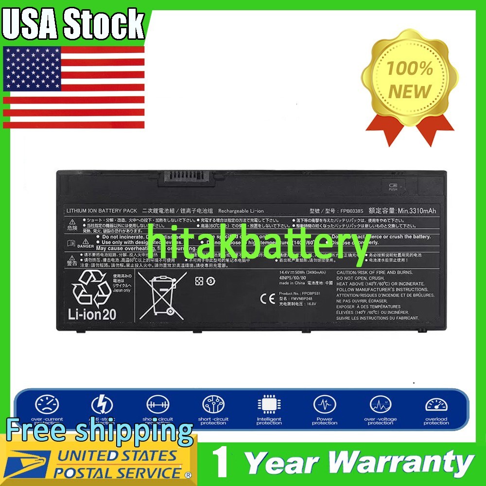 Battery for Fujitsu FPB0338S FPCBP529 FPCBP529AP FPCBP531 FPCBP531AP FMVNBP247