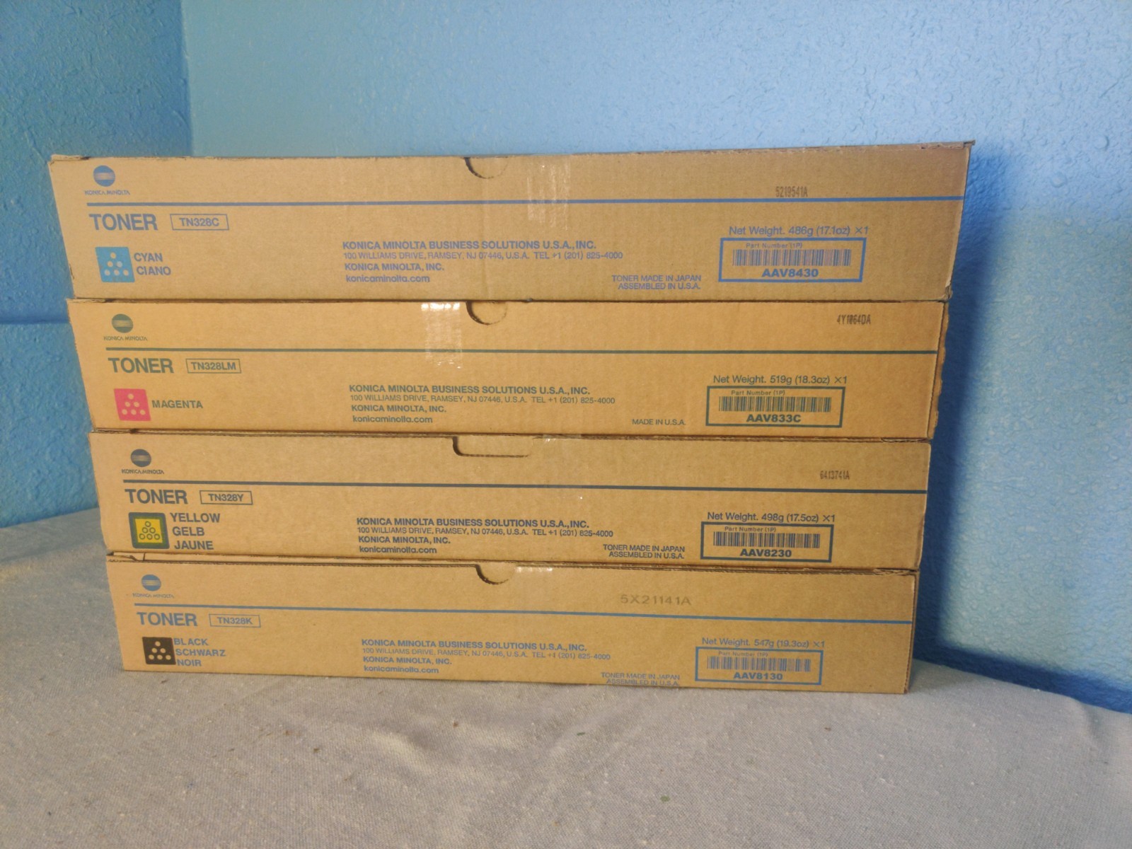 Genuine OEM Konica Minolta TN328 Toner Set CMYK C250/251i, C300/301i, C360/361i
