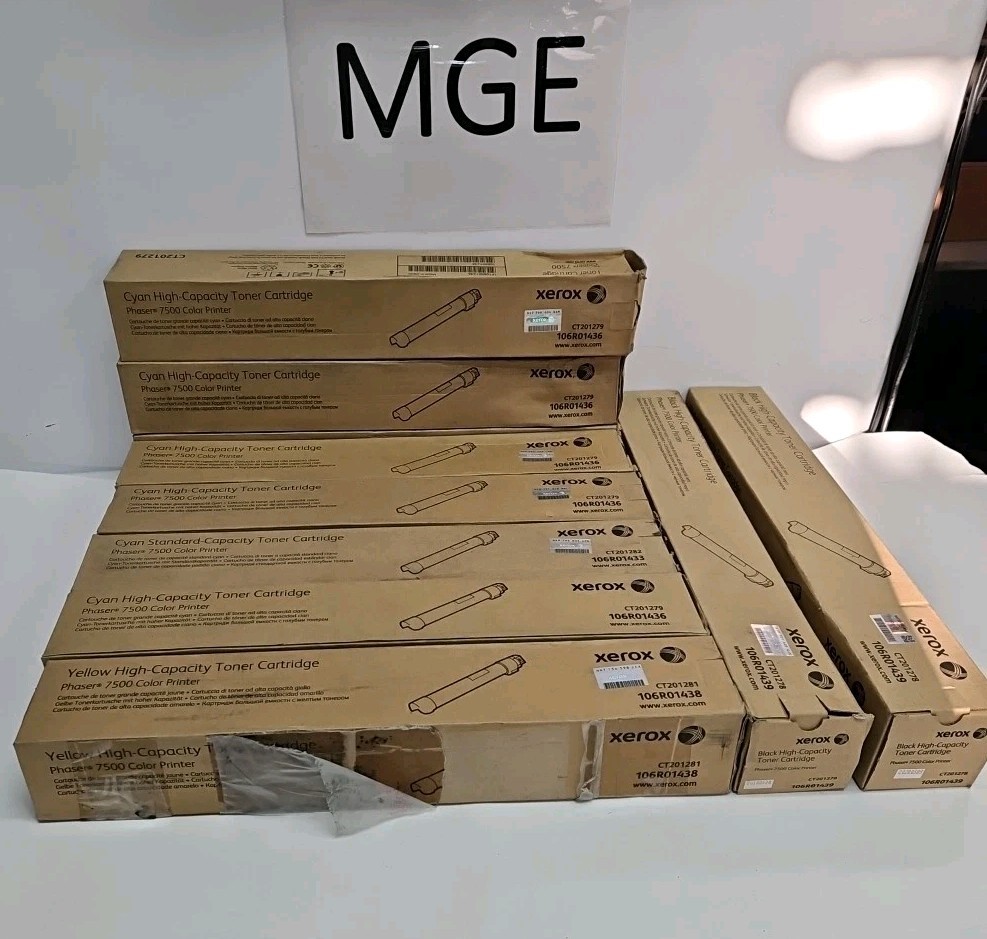 Lot Of 10 New Genuine Xerox Phaser 7500 High Cap Toner 106R01436 106R01439 TT 