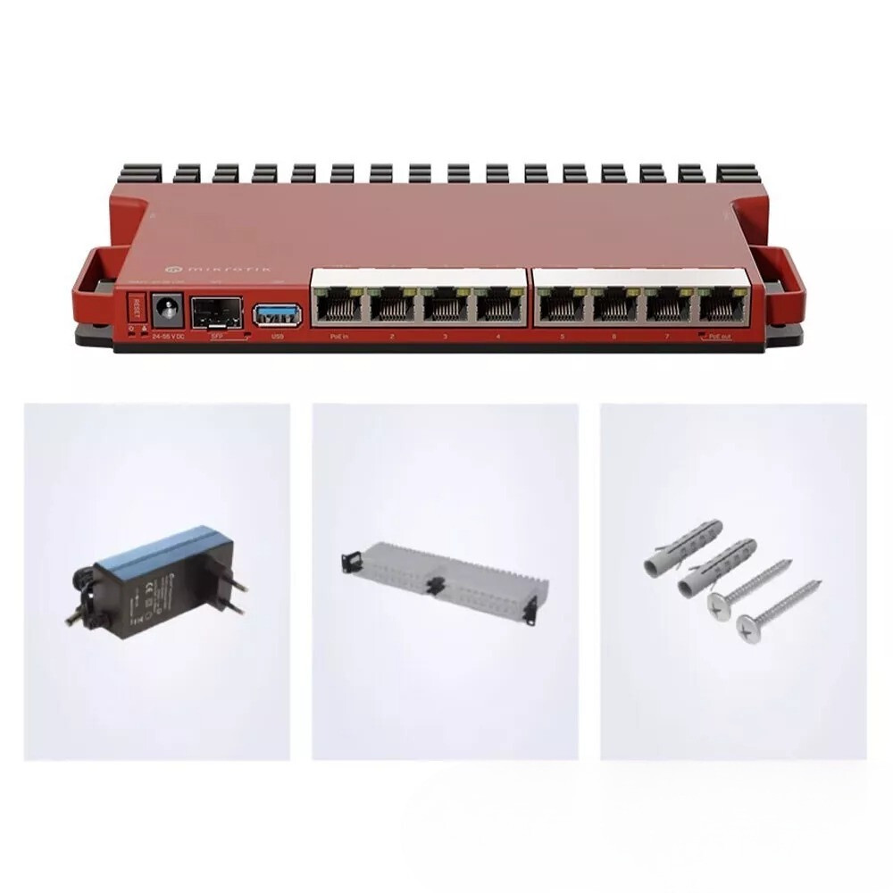 L009UiGS-RM 2.5G Router 512MB+128MB 2-Core Wired Router w/ 8pcs 1Gbps