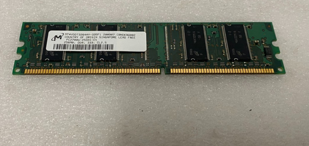 Micron MT4VDDT3264AY-335 256MB DDR 333 CL2.5 PC2700U-25331 Memory Ram