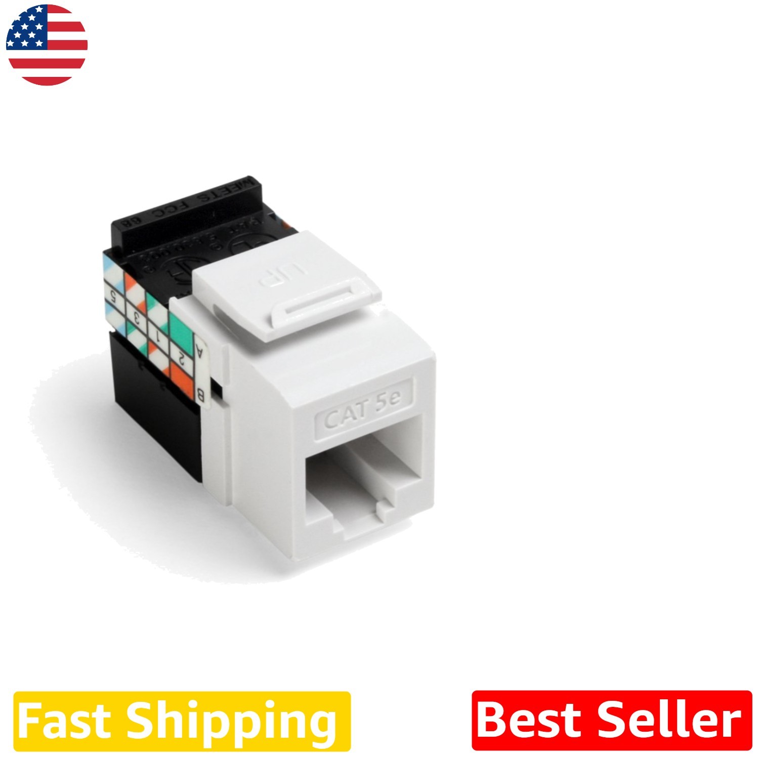 Cat 5e QuickPort Jacks 10-Pack White - 1Gbps High-Speed Ethernet Adapters