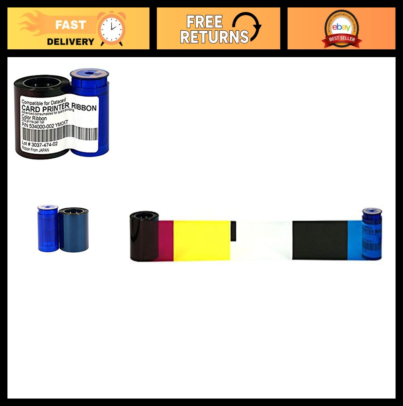 Color Ribbon Tape Compatible for Datacard SD260 SD360 SP25 SP35 SP55 SP75 - 250