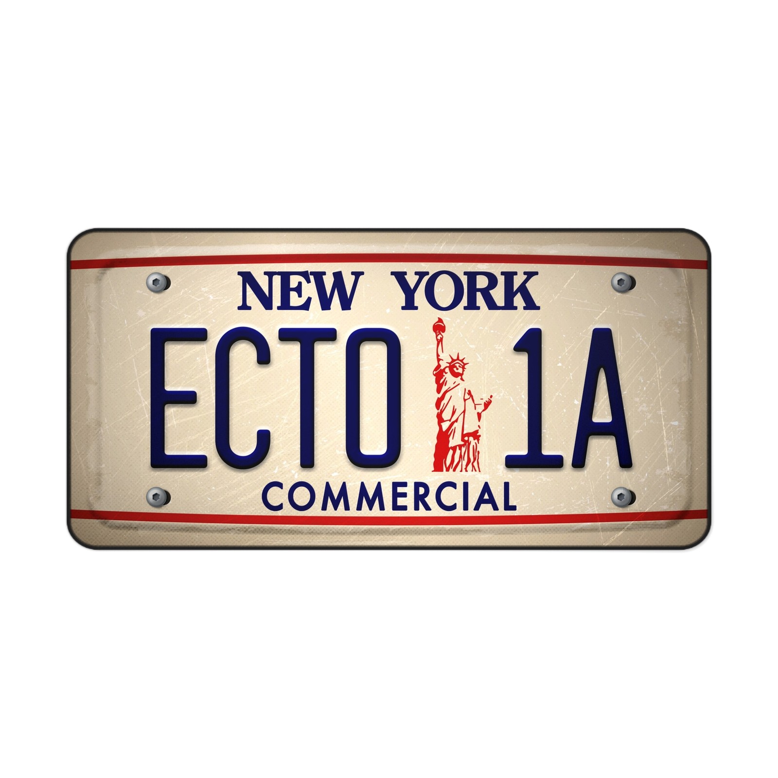 ECTO 1A License Plate Desk Mat, Retro 80s New York Style XL Gaming Mousepad